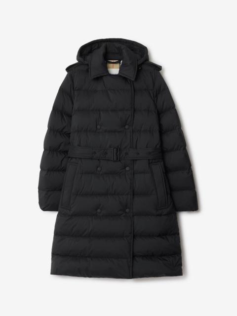 Burberry Mid-length Nylon Hooded Puffer Coat