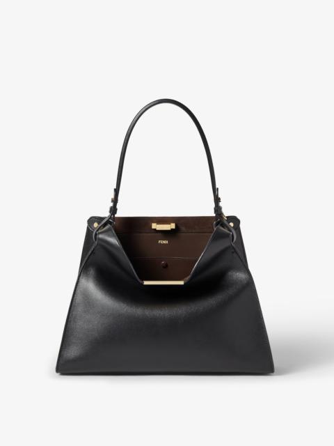 FENDI Fendi Way Medium Black leather and chocolate suede bag