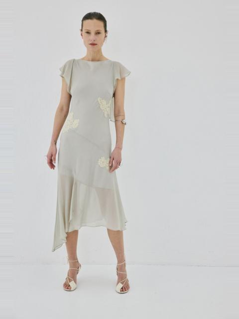 De La Vali SERENE MIDI DRESS IN STONE BEIGE