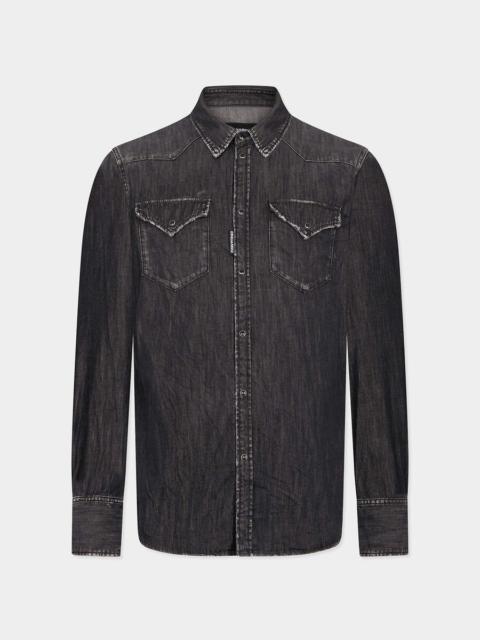 DSQUARED2 BLACK WASH WESTERN SHIRT