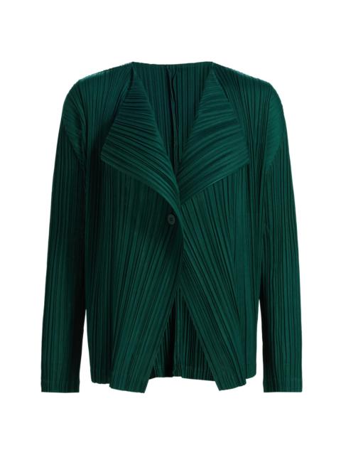 Pleats Please Issey Miyake Women's Plissé Pleats Cardigan - Dark Green
