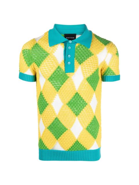 BOTTER geometric-pattern knitted polo shirt