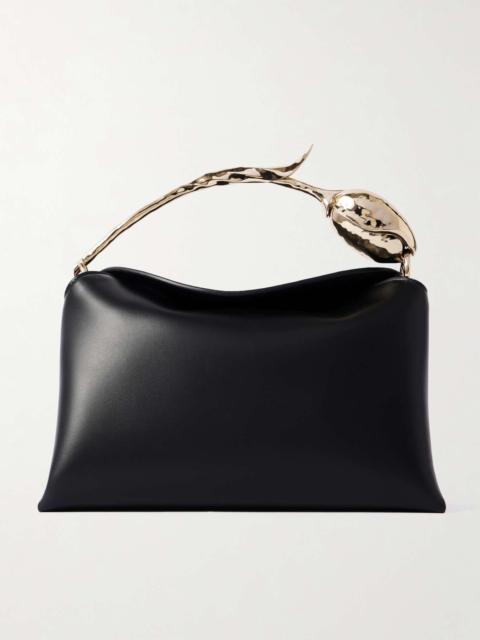 Erdem Bloom midi leather shoulder bag Black