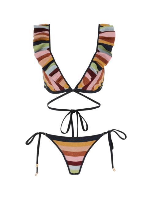 Zimmermann ALIGHT LUREX KNIT WRAP BIKINI