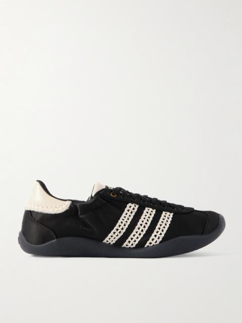 adidas + Wales Bonner Karintha Leather And Crochet-trimmed Satin Sneakers