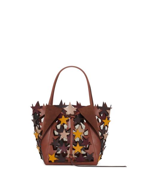 GABRIELA HEARST Marija Patchwork Stars Tote Bag in Multi Nappa Leather