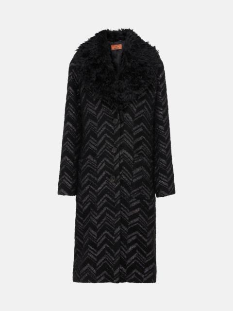 Missoni Zig Zag faux shearling-trimmed coat