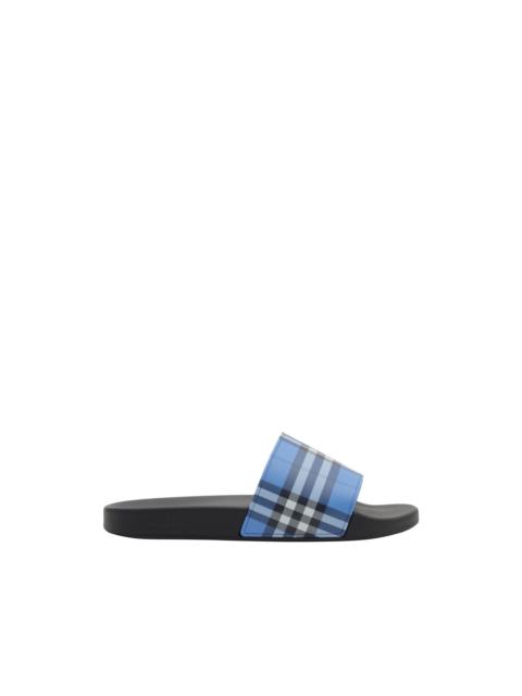 Burberry check slides