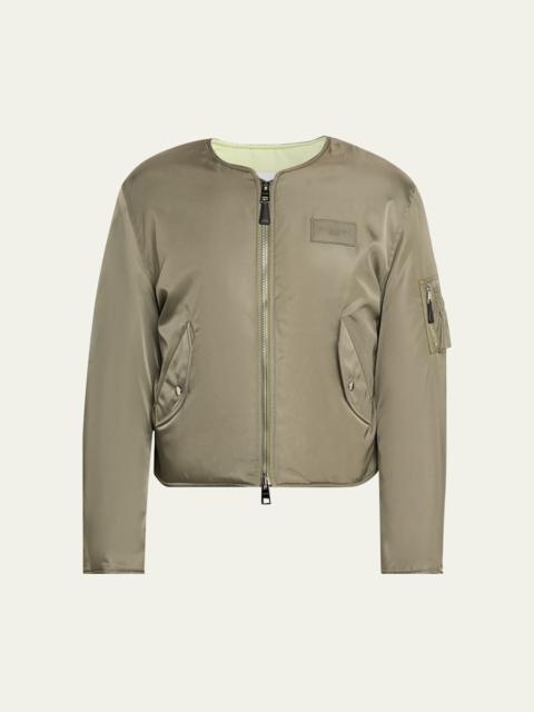 Givenchy Men's Couture Seam Nylon Bomber with Logo Patch