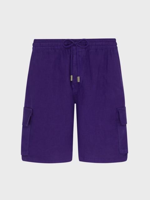 Vilebrequin MEN LINEN BERMUDA SHORTS CARGO POCKETS