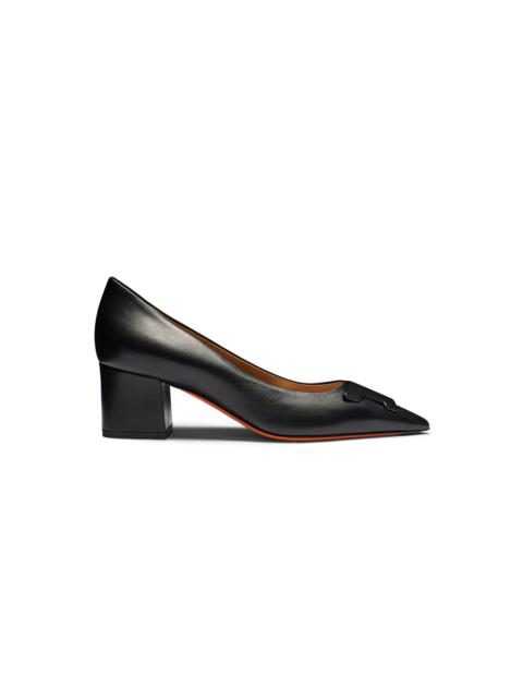 Santoni Women's black leather mid-heel Santoni Sibille pump