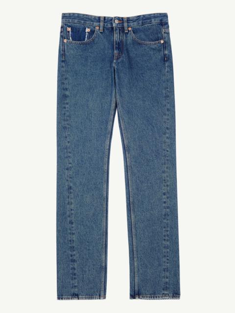 Low-rise straight leg jeans