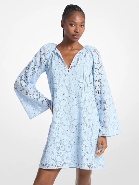 MICHAEL KORS Studded Corded Floral Lace Dress