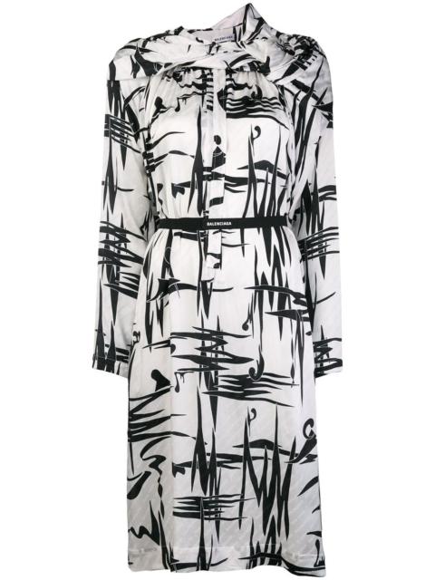 BALENCIAGA graphic print asymmetric dress