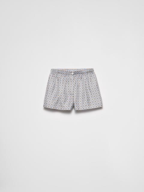 Prada Printed silk twill shorts