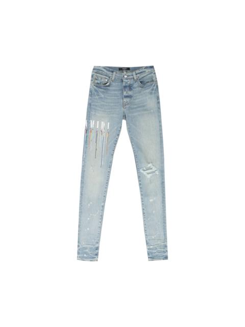 AMIRI Amiri Paint Drip Logo Jean 'Clay Indigo'