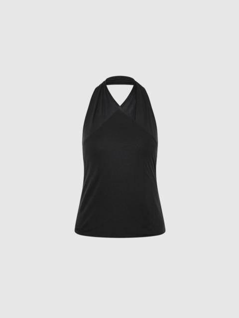 ST. AGNI Fine Jersey Wrap Halter Top - Charcoal