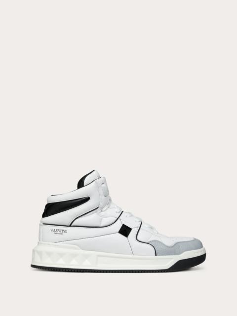 ONE STUD MID-TOP CALFSKIN SNEAKER