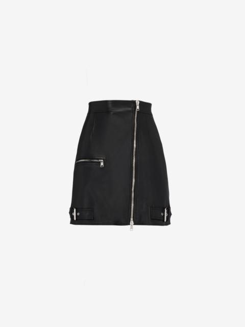 Alexander McQueen Women's Biker Mini Skirt in Black