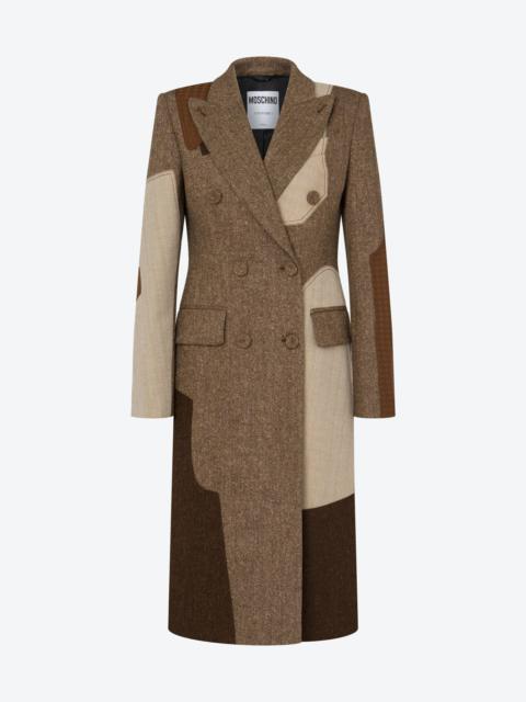 Moschino PATCHWORK WOOL BLEND COAT