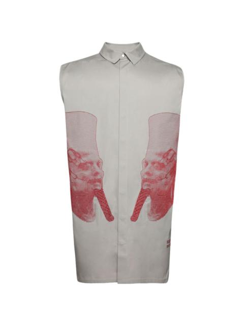 Rick Owens embroidered sleeveless shirt