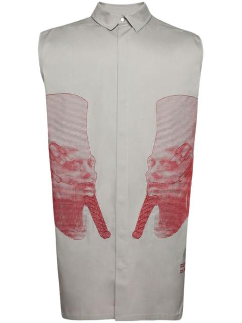 Rick Owens embroidered sleeveless shirt