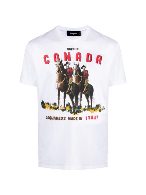 Born in Canada print T-shirt