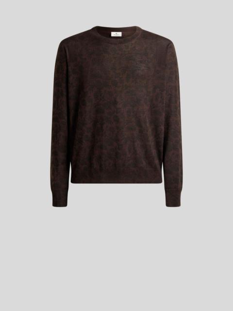 Etro WOOL AND SILK SWEATER WITH FLORAL PAISLEY MOTIF