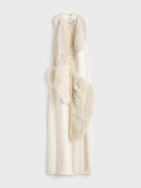 Totême Shearling appliqué dress macadamia