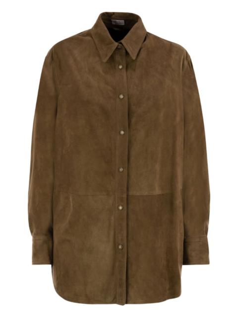 buttoned suede jacket