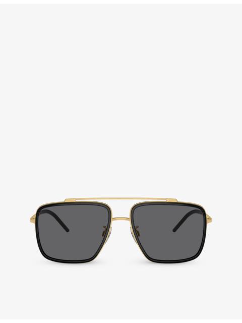 Dolce & Gabbana DG2220 square-frame metal sunglasses