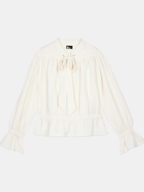 The Kooples ECRU TOP WITH SHIRRING