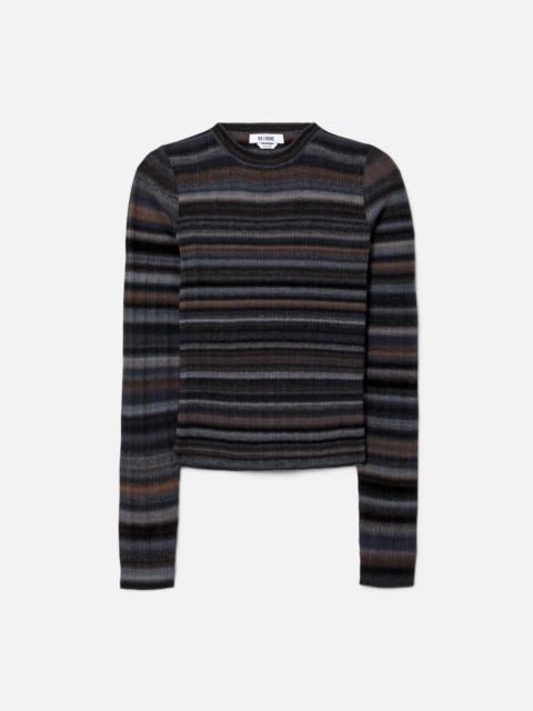 RE/DONE Long Sleeve Rib Crewneck - Black Combo