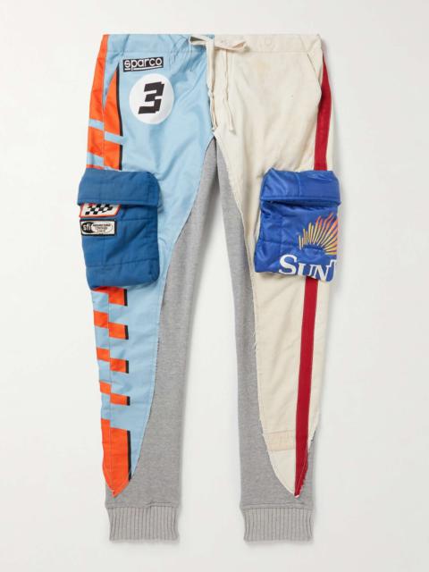Greg Lauren Tapered Patchwork Upcycled Cotton-Blend Canvas, Twill and Jersey Sweatpants