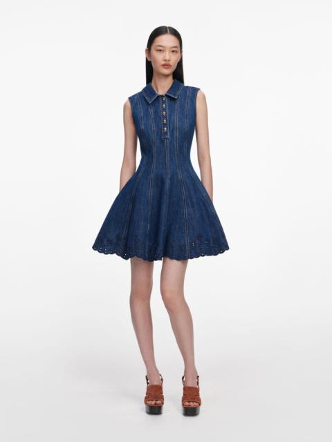 Denim Broderie Mini Dress