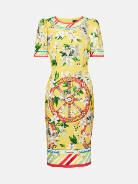 Dolce & Gabbana Printed cotton-blend midi dress