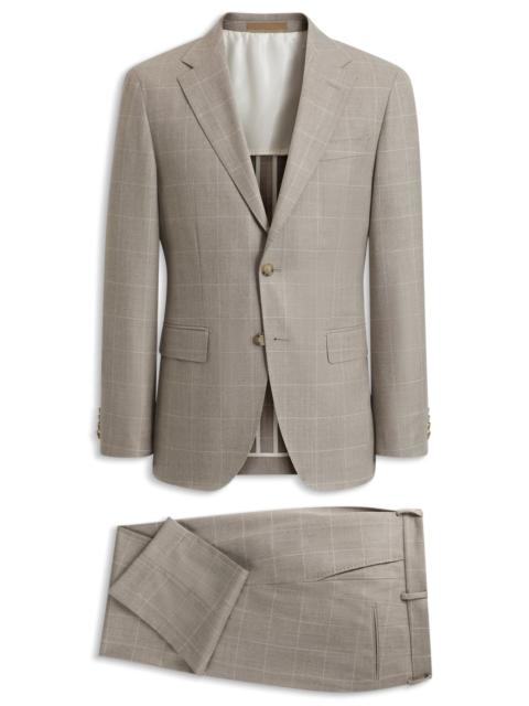 BOSS TWO-PIECE SLIM-FIT SUIT IN CHECKED ITALIAN WOOL