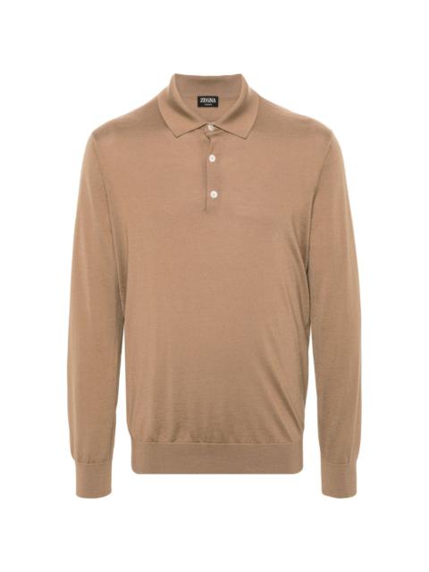 fine-knit polo shirt