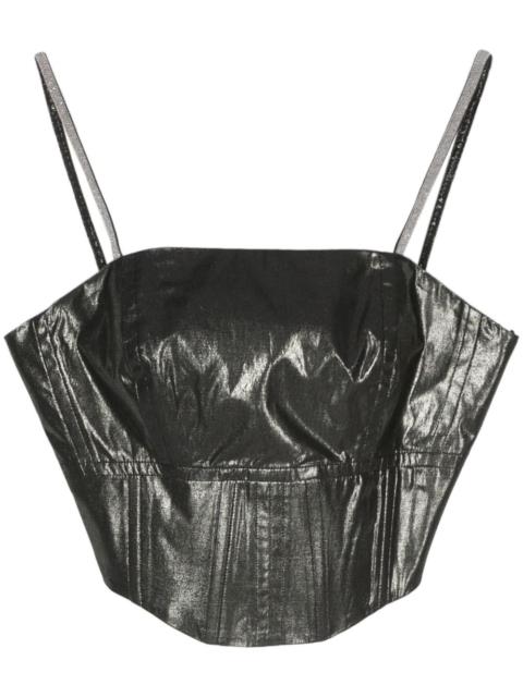 PESERICO lamé corset crop top