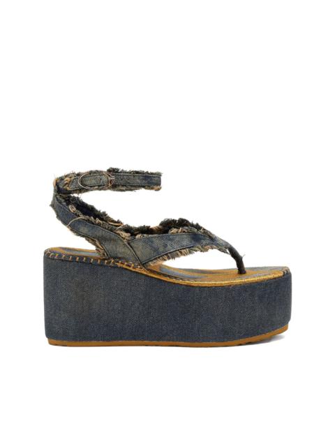 Diesel frayed-edge platform sandals