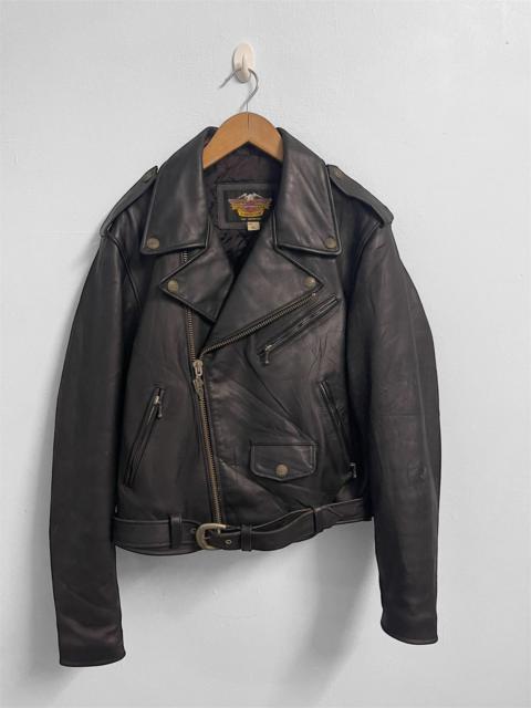 ジャケット・アウター 90s harley davidson 2way leather jacket Vintage 80s 90s Harley Davidson Authentic Leather Biker