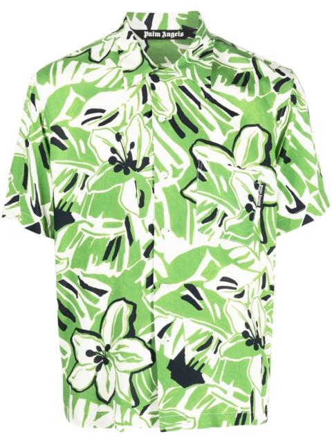 Palm Angels floral-print short-sleeved shirt