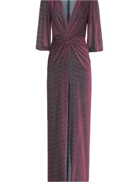 COSTARELLOS KALLISTA SILK VELVET DEVORÈ GOWN
