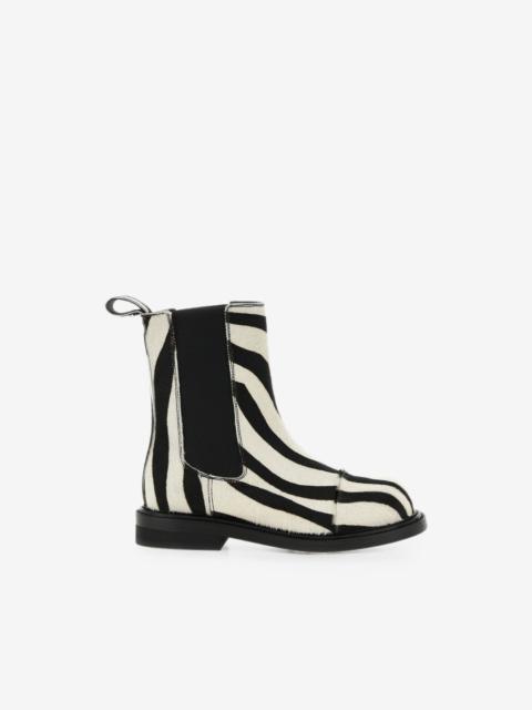 Moschino zebra-print Chelsea ankle boots