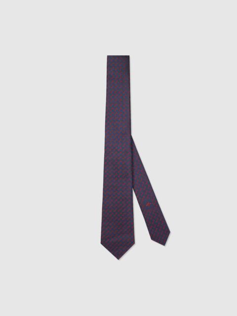 Horsebit silk jacquard tie