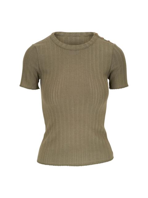 ribbed-knit short-sleeve top