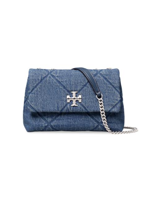 TORY BURCH Women's Kira Small Quilted Denim Shoulder Bag - Blue