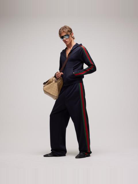 GUCCI Silk cotton sportswear pants with Web