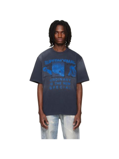 SOLID HOMME Navy Dropped Shoulder T-shirt