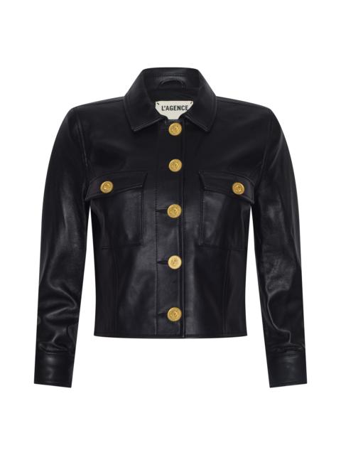 L'AGENCE Kumi Cropped Leather Jacket